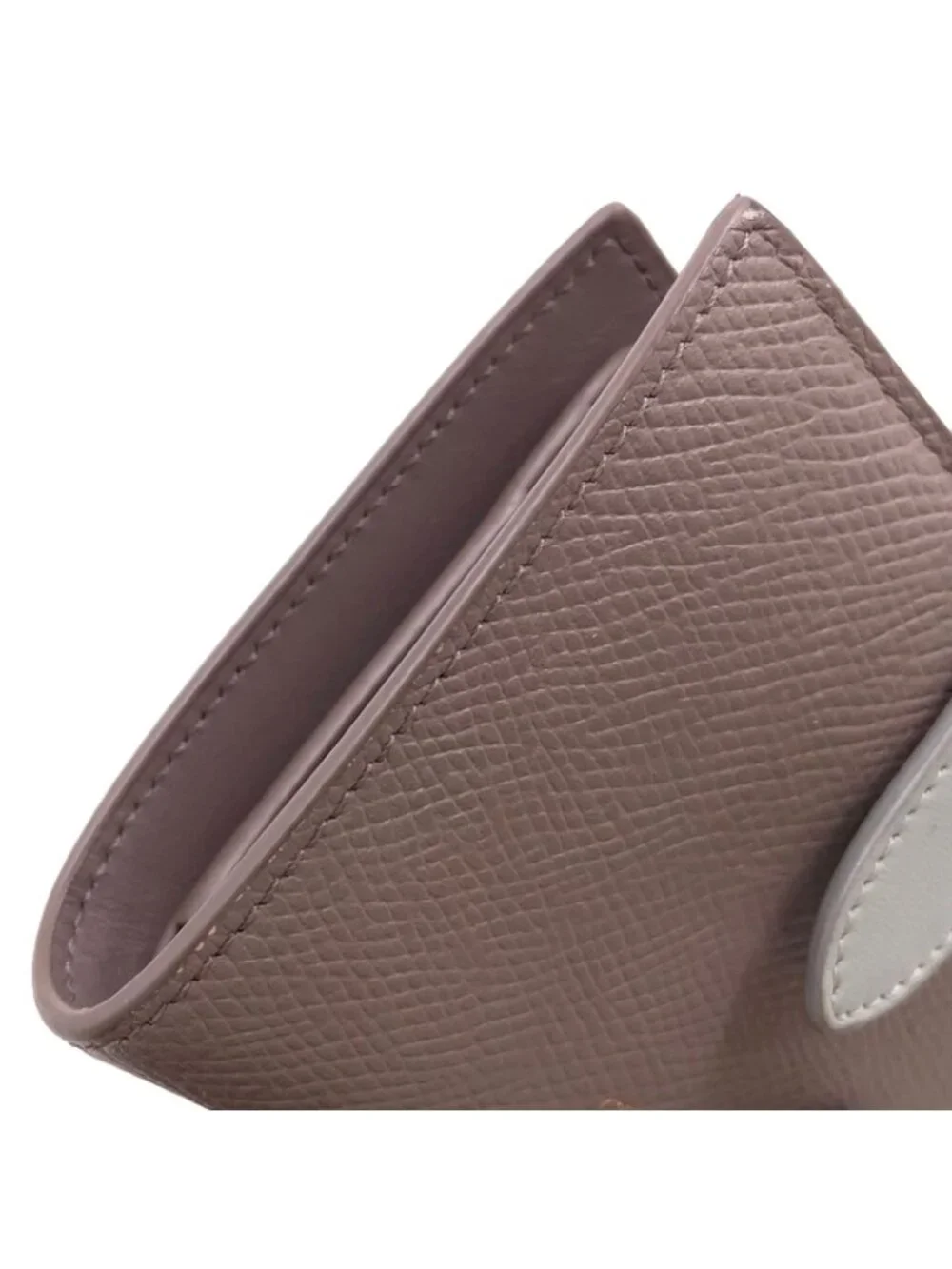 Celine Strap Wallet Leather Gray Bifold Gold